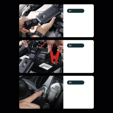 Baseus power bank Power Starter Jump Starter booster 1000mAh 12V (1000A / 500A) + crocodile clips black (CGNL020101) 18