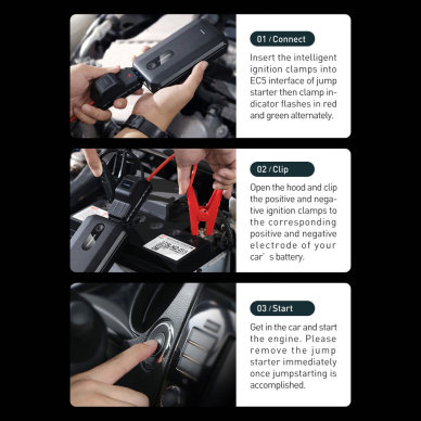 Baseus power bank Power Starter Jump Starter booster 1000mAh 12V (1000A / 500A) + crocodile clips black (CGNL020101) 21 Baseus power bank Power Starter Jump Starter booster 1000mAh 12V (1000A / 500A) + crocodile clips black (CGNL020101) 21