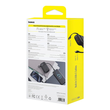 Baseus QPow 2 30W 10000mAh Power Bank su integruotu USB-C kabeliu – juodas 7