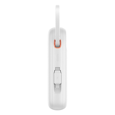 Baseus QPow 2 30W 10000mAh Power Bank su integruotu USB-C kabeliu – baltas 2