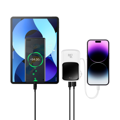 Baseus Qpow Digital Display Power Bank with Fast Charging 10000mAh 20W QC/PD/SCP/FCP with Built-in Lightning Cable Baltas 11 Baseus Qpow Digital Display Power Bank with Fast Charging 10000mAh 20W QC/PD/SCP/FCP with Built-in Lightning Cable Baltas 11
