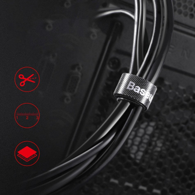 Baseus Rainbow Circle hook and loop Straps - Velcro tape velcro cable organizer 1m black (ACMGT-E01) 8 Baseus Rainbow Circle hook and loop Straps - Velcro tape velcro cable organizer 1m black (ACMGT-E01) 8