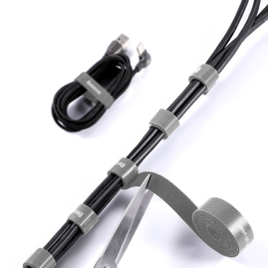 Baseus Rainbow Circle Velcro Straps To Organizing Cables 3M Gray (Acmgt-F0G)  6 Baseus Rainbow Circle Velcro Straps To Organizing Cables 3M Gray (Acmgt-F0G)  6