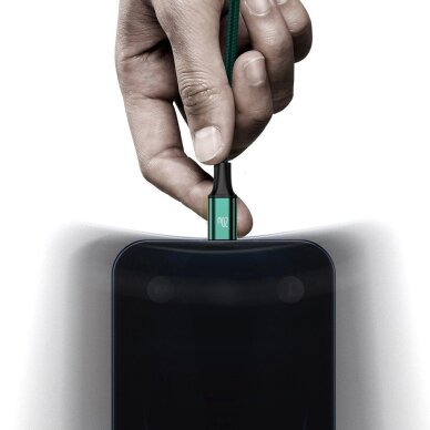 Krovimo kabelis Baseus Rapid Series 3in1 USB-C – USB-C / Lightning / micro USB 20 W PD 1.5 m – žalias 10