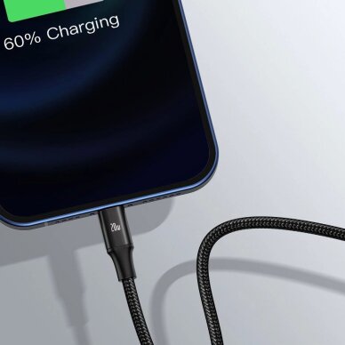 Krovimo kabelis Baseus Rapid Series 3in1 USB-C – USB-C / Lightning / micro USB 20 W PD 1.5 m – žalias 17