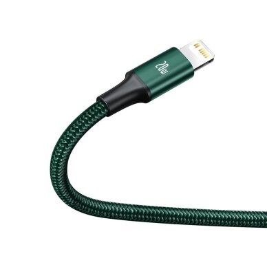 Krovimo kabelis Baseus Rapid Series 3in1 USB-C – USB-C / Lightning / micro USB 20 W PD 1.5 m – žalias 2