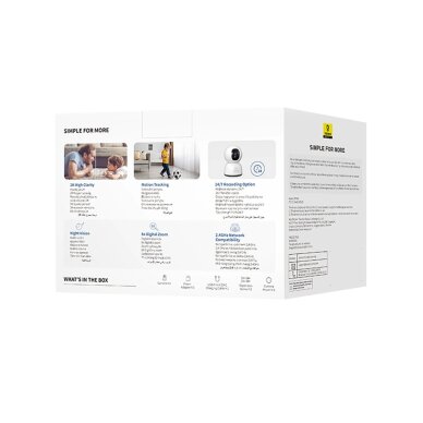 Vidaus kamera Baseus Security P1 Lite 2K (EU versija) – balta 7