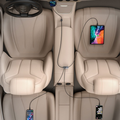 Automobilinis Įkroviklis Baseus Share Together 2x USB / 2x USB Type C 120W PPS Quick Charge Power Delivery Pilkas (CCBT-A0G) 9 Automobilinis Įkroviklis Baseus Share Together 2x USB / 2x USB Type C 120W PPS Quick Charge Power Delivery Pilkas (CCBT-A0G) 9