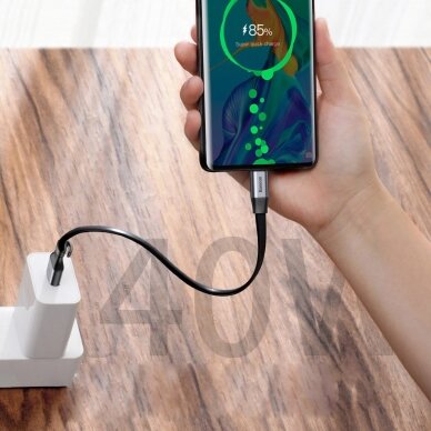Kabelis Baseus Simple Hw Quick Charge Charging Data Cable Usb skirta Type-C 5A 40W 23Cm pilkas 10 Kabelis Baseus Simple Hw Quick Charge Charging Data Cable Usb skirta Type-C 5A 40W 23Cm pilkas 10
