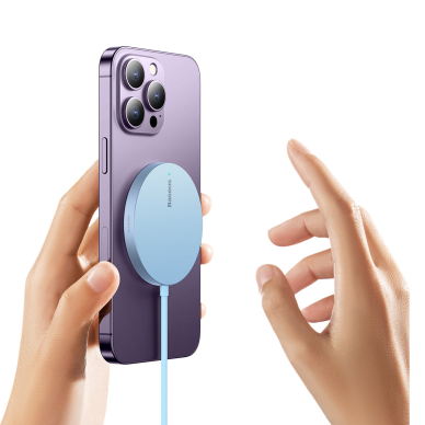 Baseus Simple Mini3 magnetic charger MagSafe Qi 15W blue 3 Baseus Simple Mini3 magnetic charger MagSafe Qi 15W blue 3