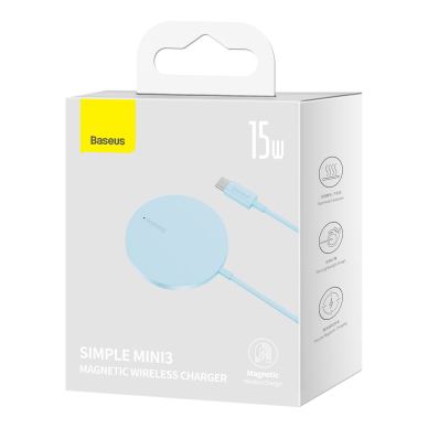 Baseus Simple Mini3 magnetic charger MagSafe Qi 15W blue 4