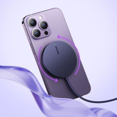 Baseus Simple Mini3 magnetic charger MagSafe Qi 15W purple 17 Baseus Simple Mini3 magnetic charger MagSafe Qi 15W purple 17