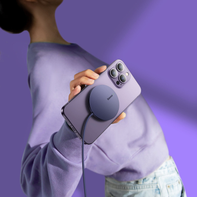 Baseus Simple Mini3 magnetic charger MagSafe Qi 15W purple 8 Baseus Simple Mini3 magnetic charger MagSafe Qi 15W purple 8