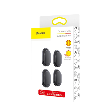 Baseus Small Shell kabliukai skirti automobiliui, namams, garažui, 4 vnt. – juodi 6