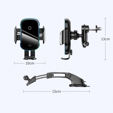 Automobilinis Telefono Laikiklis Tvirtinamas Į Groteles Baseus Smart Vehicle Bracket Wireless Qi Charger 15W Juodas 17 Automobilinis Telefono Laikiklis Tvirtinamas Į Groteles Baseus Smart Vehicle Bracket Wireless Qi Charger 15W Juodas 17