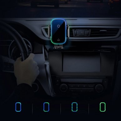 Automobilinis Telefono Laikiklis Tvirtinamas Į Groteles Baseus Smart Vehicle Bracket Wireless Qi Charger 15W Juodas 8