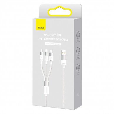Baseus StarSpeed 1-for-3 Fast Charging Data Cable USB to M+L+C 3.5A 1.2m White 4