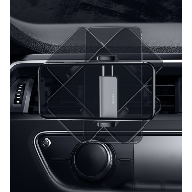 Telefono laikiklis Baseus Steel Cannon Air Outlet Car Mount juodas 15