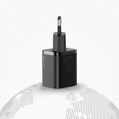 Baseus Super Si 1C Greitas Buitinis Įkroviklis USB Type C 20 W Juodas (CCSUP-B01) UGLX912 14 Baseus Super Si 1C Greitas Buitinis Įkroviklis USB Type C 20 W Juodas (CCSUP-B01) UGLX912 14