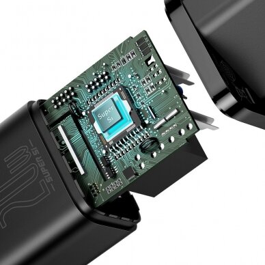 Baseus Super Si 1C Greitas Buitinis Įkroviklis USB Type C 20 W Juodas (CCSUP-B01) UGLX912 7