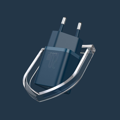 Greitas Buitinis Įkroviklis Baseus Super Si 1C USB Type C 20 W Power Delivery + USB Type C - Lightning Kabelis 1m Mėlynas (TZCCSUP-B03) 13 Greitas Buitinis Įkroviklis Baseus Super Si 1C USB Type C 20 W Power Delivery + USB Type C - Lightning Kabelis 1m Mėlynas (TZCCSUP-B03) 13
