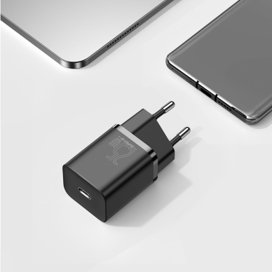 Pakrovėjas Baseus Super Si 1C USB Type C 25W Power Delivery Quick Charge Baltas (CCSP020101) 10 Pakrovėjas Baseus Super Si 1C USB Type C 25W Power Delivery Quick Charge Baltas (CCSP020101) 10
