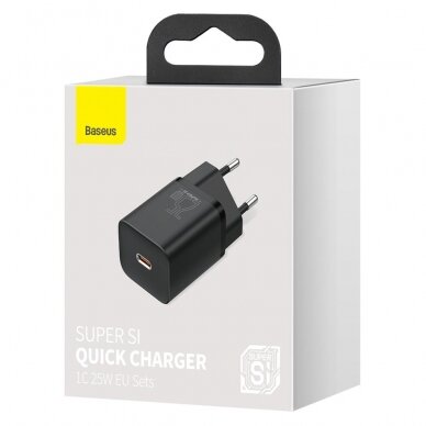 Pakrovėjas Baseus Super Si 1C USB Type C 25W Power Delivery Quick Charge Baltas (CCSP020101) 4