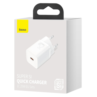 Pakrovėjas Baseus Super Si 1C USB Type C 25W Power Delivery Quick Charge Baltas (CCSP020102) 4