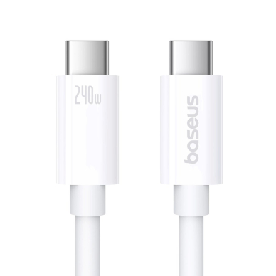 Baseus Superior 2 CB000066 USB-C / USB-C USB4 kabelis 240W 1.8 m – baltas