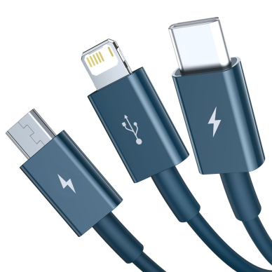 Baseus Superior Cable USB - Lightning / micro USB / USB Type 3,5 A 1,5m Blue (CAMLTYS-03) 1 Baseus Superior Cable USB - Lightning / micro USB / USB Type 3,5 A 1,5m Blue (CAMLTYS-03) 1