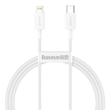 Baseus Superior Kabelis USB Type C - Lightning 20 W 1 m Baltas (CATLYS-A02) Baseus Superior Kabelis USB Type C - Lightning 20 W 1 m Baltas (CATLYS-A02)