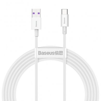 Baseus Superior Kabelis USB - USB TypeC 66 W 6A 2 m Baltas (CATYS-A02)