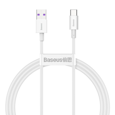 Baseus Superior Series Greito Įkrovimo Kabelis USB - USB Type C 66 W 6A 1 m Baltas (CATYS-02) Baseus Superior Series Greito Įkrovimo Kabelis USB - USB Type C 66 W 6A 1 m Baltas (CATYS-02)