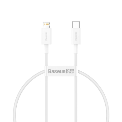 Baseus Superior Series USB-C / Lightning PD 20W 2 m kabelis – baltas Baseus Superior Series USB-C / Lightning PD 20W 2 m kabelis – baltas