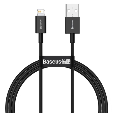 USB kabelis Baseus Superior USB - Lightning fast charging data cable 2,4 A 1 m juodas (CALYS-A01) USB kabelis Baseus Superior USB - Lightning fast charging data cable 2,4 A 1 m juodas (CALYS-A01)