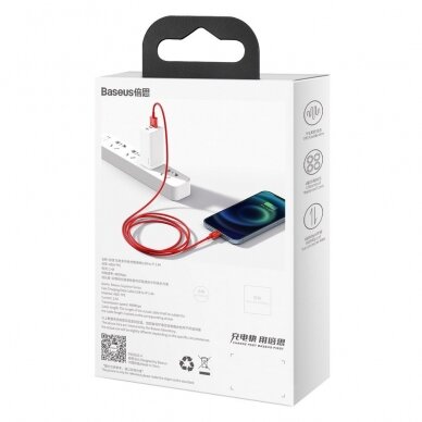 USB kabelis Baseus Superior USB - Lightning 2,4 A 1 m Raudonas (CALYS-A09) 5