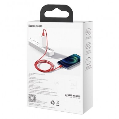 USB kabelis Baseus Superior USB - Lightning 2,4 A 1 m Raudonas (CALYS-A09) 5 USB kabelis Baseus Superior USB - Lightning 2,4 A 1 m Raudonas (CALYS-A09) 5