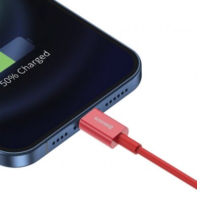USB kabelis Baseus Superior USB - Lightning 2,4 A 1 m Raudonas (CALYS-A09) 7
