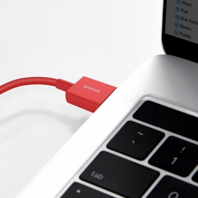 USB kabelis Baseus Superior USB - Lightning 2,4 A 1 m Raudonas (CALYS-A09) 9