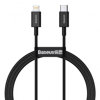 Baseus Superior USB Typ C - Lightning fast charging data cable Power Delivery 20 W 1 m Juodas (CATLYS-A01)
