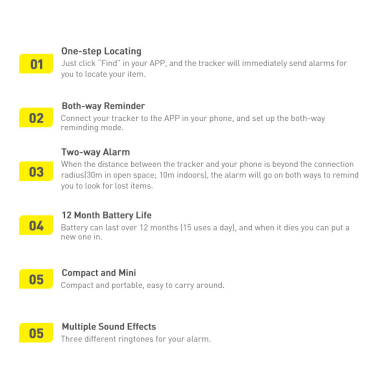 GPS seklys Baseus T2 Pro Smart Locator Baby / Piniginė / Raktai – baltas (FMTP000002) 23