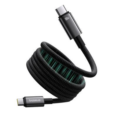 Baseus Tungsten Gold magnetinis USB-C / USB-C kabelis 100W 1 m – juodas