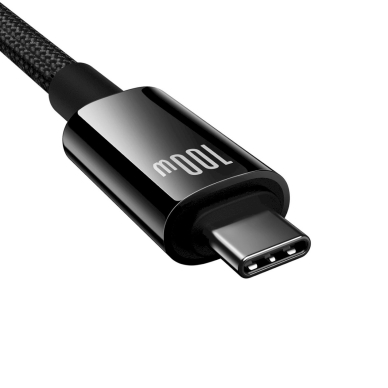 Baseus Tungsten Gold USB-C 3.2 / USB-C 3.2 kabelis 100W 4K 60Hz 1.5 m – juodas 1