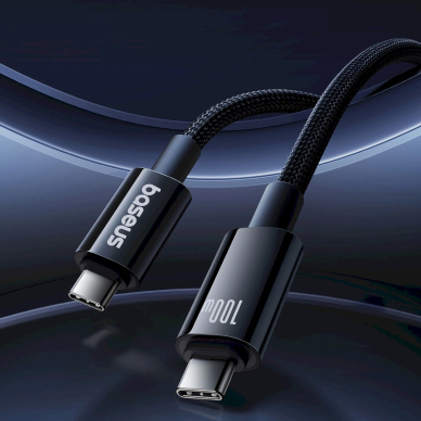 Baseus Tungsten Gold USB-C 3.2 / USB-C 3.2 kabelis 100W 4K 60Hz 1.5 m – juodas 11