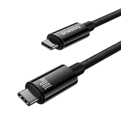 Baseus Tungsten Gold USB-C 3.2 / USB-C 3.2 kabelis 100W 4K 60Hz 1.5 m – juodas 2