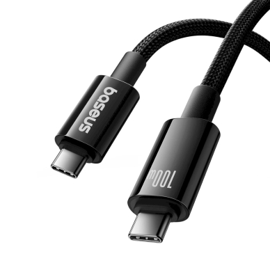Baseus Tungsten Gold USB-C 3.2 / USB-C 3.2 kabelis 100W 4K 60Hz 1.5 m – juodas 5