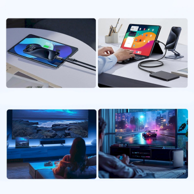 Baseus Tungsten Gold USB-C 3.2 / USB-C 3.2 kabelis 100W 4K 60Hz 1.5 m – juodas 8