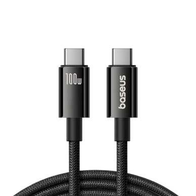 Baseus Tungsten Gold USB-C 3.2 / USB-C 3.2 kabelis 100W 4K 60Hz 1.5 m – juodas