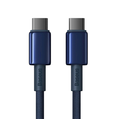 Baseus Tungsten Gold USB-C / USB-C Kabelis 100W 1m - navy blue 1 Baseus Tungsten Gold USB-C / USB-C Kabelis 100W 1m - navy blue 1