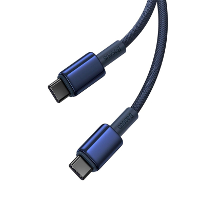Baseus Tungsten Gold USB-C / USB-C Kabelis 100W 1m - navy blue 2 Baseus Tungsten Gold USB-C / USB-C Kabelis 100W 1m - navy blue 2